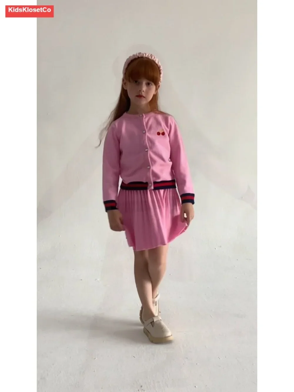 Girls Ribbed Knit Cardigan Skirt Set, 2 Piece School Outfit